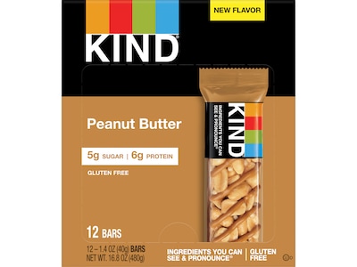KIND Bar, Peanut Butter, 1.4 Oz.,12/Box (27742)