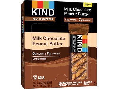 KIND Gluten Free Milk Chocolate Peanut Butter Nut Bar, 1.4 oz., 12 Bars/Box (PHW28352)