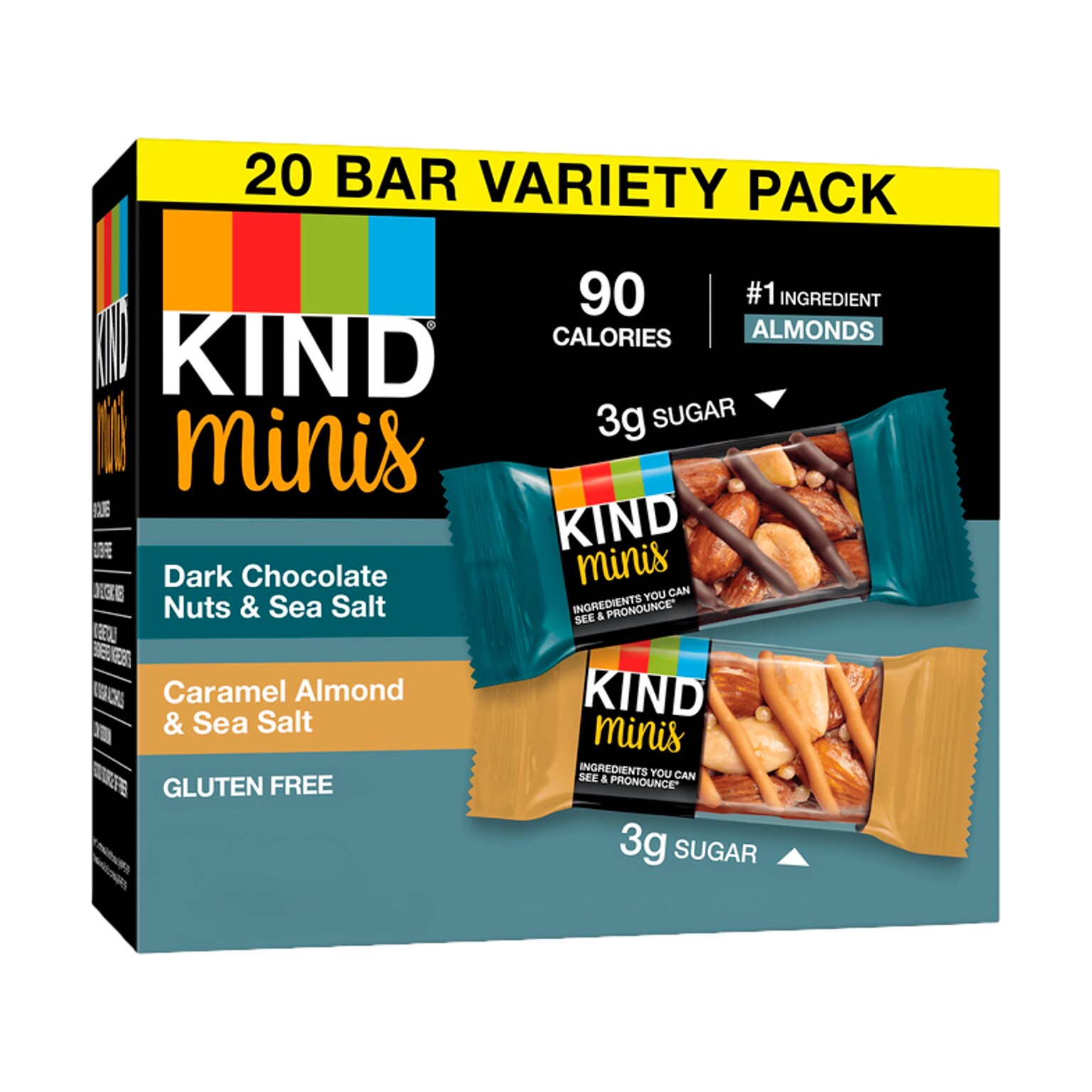 KIND Minis Gluten Free Nut Bar Variety Pack, 0.7 oz., 20 Bars/Box (PHW27964)