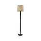 Simplee Adesso William 58" Glossy Black Floor Lamp with Drum Shade (1571-01)