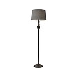 Simplee Adesso Charles 60 Glossy Black Floor Lamp with Drum Shade (1572-01)