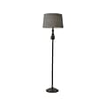 Simplee Adesso Charles 60 Glossy Black Floor Lamp with Drum Shade (1572-01)