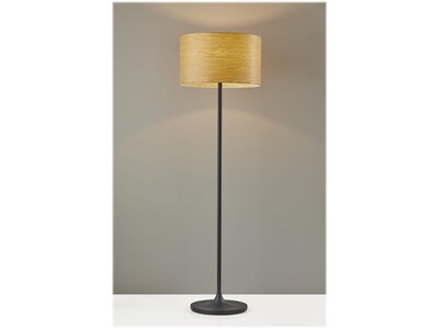 Adesso Oslo 59.5 Matte Black Floor Lamp with Drum Shade (6237-12)