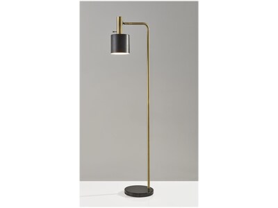 Adesso Emmett 61" Antique Brass Floor Lamp with Drum Shade (3159-01)