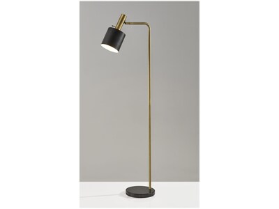 Adesso Emmett 61" Antique Brass Floor Lamp with Drum Shade (3159-01)