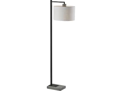 Adesso Devin 60.75 Matte Black/Gray Floor Lamp with Drum Shade (5019-01)