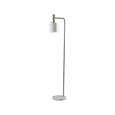 Adesso Emmett 61 Brushed Steel Floor Lamp with Drum Shade (3159-02)