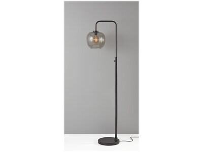 Adesso Ashton 58.75 Matte Black Floor Lamp with Round Shade (3438-01)