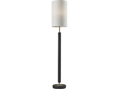 Adesso Hollywood 58 Antique Brass/Black Floor Lamp with Cylindrical Shade (4174-01)