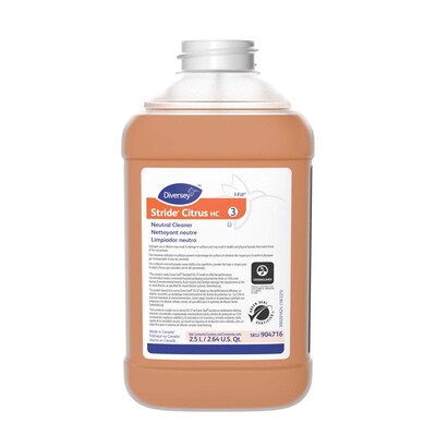 Stride HC Multipurpose Cleaner for Diversey J-Fill, Citrus, 2.5 L / 2.64 U.S. Qt., 2/Carton (904716)