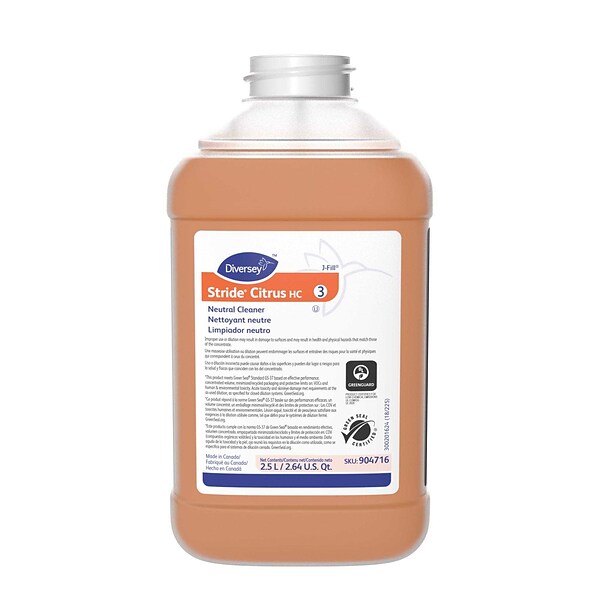 Stride HC Multipurpose Cleaner for Diversey J-Fill, Citrus, 2.5 L / 2.64 U.S. Qt., 2/Carton