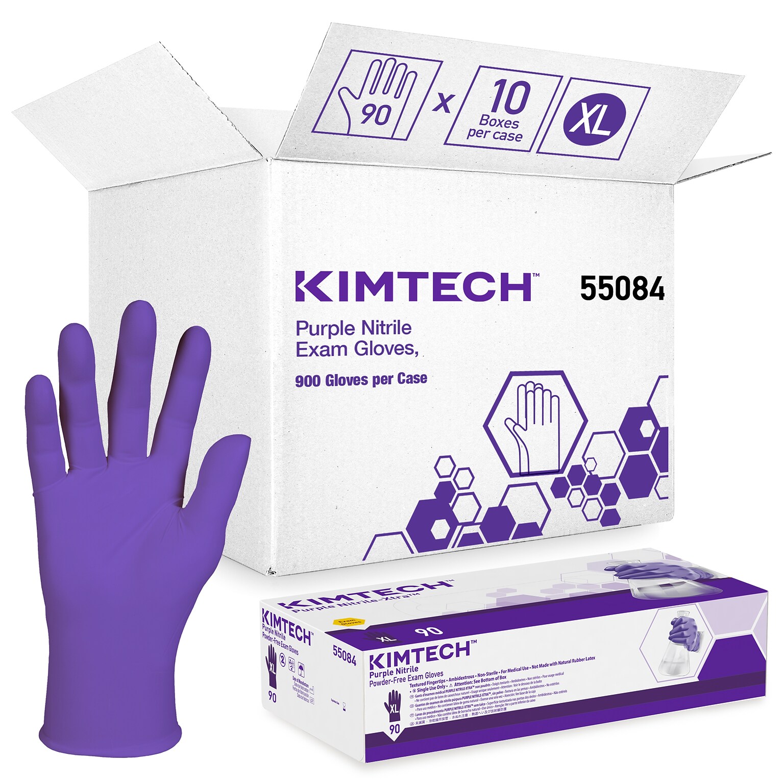 Kimberly-Clark Powder Free Purple Nitrile Gloves, XL, 900/Carton (KCC 55084CT)