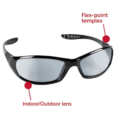 Jackson Safety® Glasses, V40 HellRaiser®, Indoor/Outdoor Lens, Black Frame