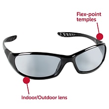Jackson Safety® Glasses, V40 HellRaiser®, Indoor/Outdoor Lens, Black Frame