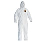 KleenGuard® A40 Liquid and Particle Protection Apparel Coveralls, Hooded, White, Large, 25/CT