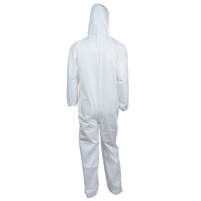 KleenGuard® A40 Liquid and Particle Protection Apparel Coveralls, Hooded, White, Large, 25/CT