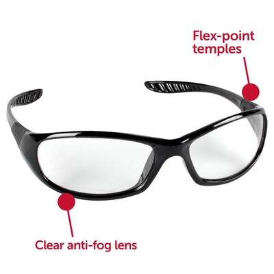 Jackson Safety® Eyewear, V40 HellRaiser®, Clear Anti-Fog Lense, Black Frame