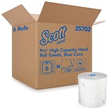 Scott Pro High Capacity Hard Roll Paper Towel, 1-Ply, White, 1150/Roll, 6 Rolls/Carton (25702)