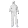 KleenGuard A35 Hooded/Booted Zip Coverall w/Elastic Wrists/Ankles, Light Duty Liquid/Particles Prote
