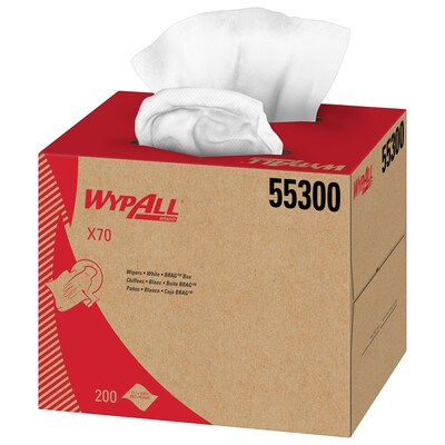 WypAll® X70 Center-Pull, 1-Ply, Cloth Paper Towels, 200/Box (55300)
