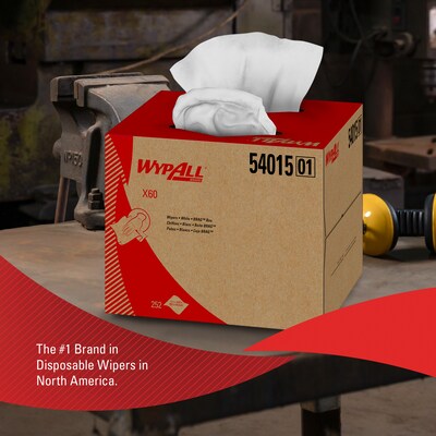 WypAll X60 Center-Pull Cloth Paper Towel, 1-Ply, 252 Towels/Box (54015)