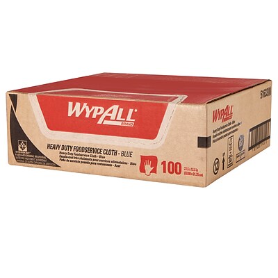 WypAll HydroKnit Heavy-Duty Fabric Foodservice Cloth, Blue, 100/Carton (51633)