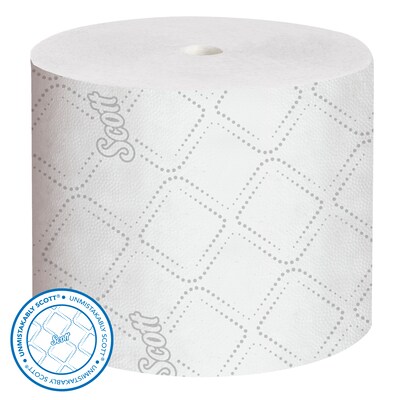 Scott Pro 2-Ply Small Core Standard Toilet Paper, White, 1100 Sheets/Roll, 36 Rolls/Carton (47305)