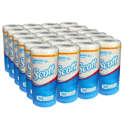 Scott Choose-A-Sheet Paper Towels, 1-ply, 102 Sheets/Roll, 24 Rolls/Pack (47031)