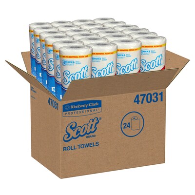 Scott Choose-A-Sheet Paper Towels, 1-ply, 102 Sheets/Roll, 24 Rolls/Pack (47031)