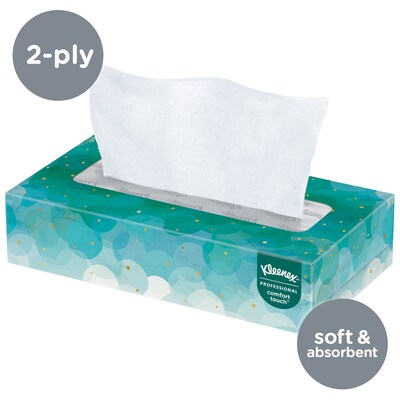 Kleenex Standard Facial Tissue, 2-Ply, 100 Sheets/Box (21400)