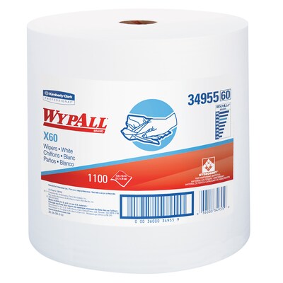 Wypall X60 Nylon Wipers, White, 1,100 Sheets/Carton (34955)