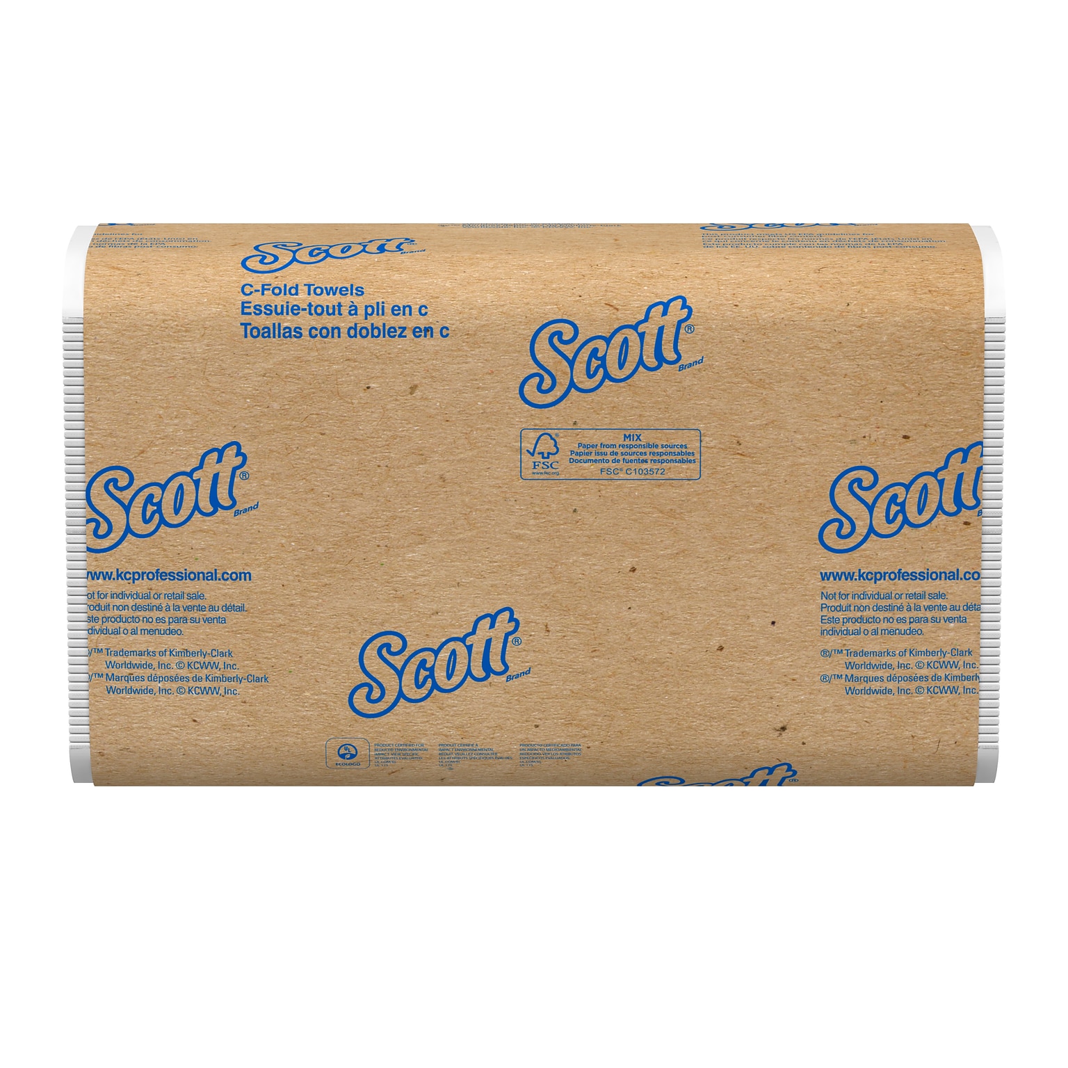 Scott Essential Recycled C-Fold Paper Towels, 1-ply, 200 Sheets/Pack, 9 Packs/Carton (03623)