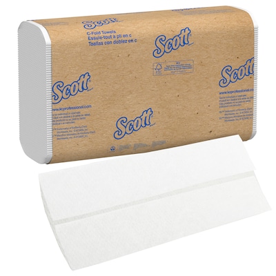 Scott Essential Recycled C-Fold Paper Towels, 1-ply, 200 Sheets/Pack, 9 Packs/Carton (03623)