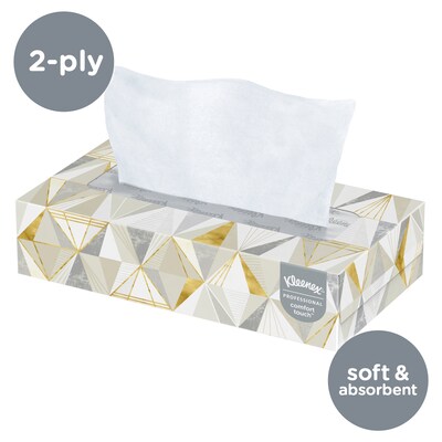 Kleenex Standard Facial Tissue, 2-Ply, White, 125 Sheets/Box, 48 Boxes/Pack (21606)