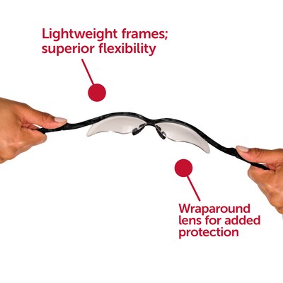 Jackson Nemesis Safety Glasses, Wraparound, Black Lens (25685)