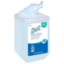 Scott Pro Foam Hair and Body Wash Refills, Clean, 33.8 Oz., 6/Carton (91553)