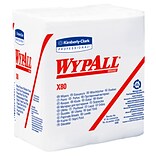 Wypall X80 Hydroknit Wipes, 1/4-Fold, 12 1/2 x 13, White, 50/Bx, 4 Boxes/Ct