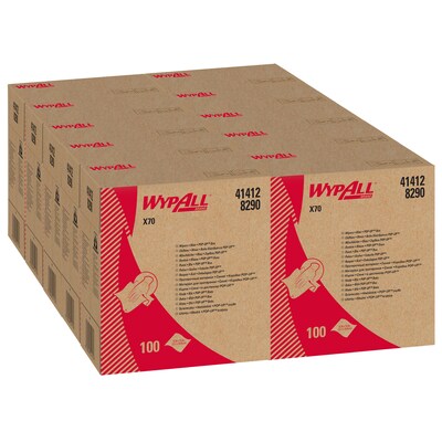 WypAll PowerClean X70 Cloths, 8.34" x 16.8", Blue, 100 Sheets/Box, 10 Boxes/Carton (41412)