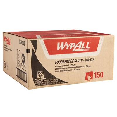 WypAll X80 Nylon Dry Cloths, White and Blue, 150/Box (06280)