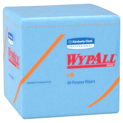 WypAll L40 Nylon Wipers, Blue, 56 Wipers/Pack, 12 Packs/Carton (05776)