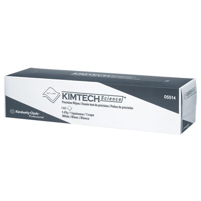 Kimtech Precision Microfiber Wipers, White, 140/Box (05514)