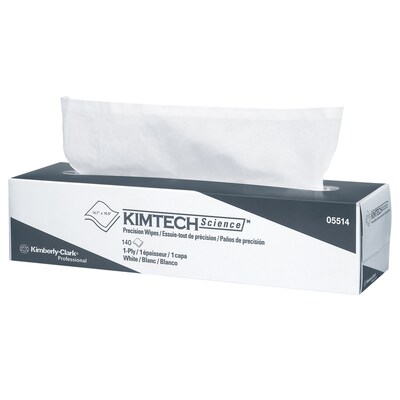 Kimtech Precision Microfiber Cleaning Wipers, 16.6 x 14.7, White, 140 Wipers/Box (05514)