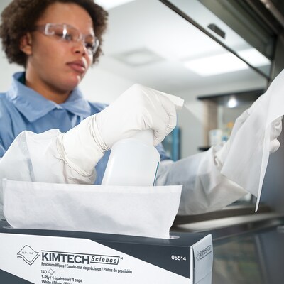 Kimtech Precision Microfiber Cleaning Wipers, 16.6" x 14.7", White, 140 Wipers/Box (05514)