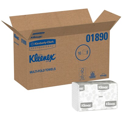 Kleenex Recycled Multifold Paper Towels, 1-ply, 150 Sheets/Pack (01890)