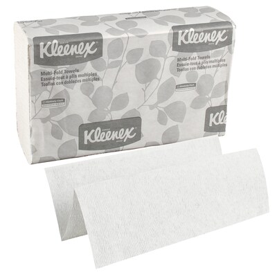 Kleenex Recycled Multifold Paper Towels, 1-ply, 150 Sheets/Pack, 8 Packs/Carton (02046)