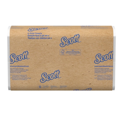 Scott Essential Recycled C-Fold Paper Towels, 1-ply, 200 Sheets/Pack, 12 Packs/Carton (01510)