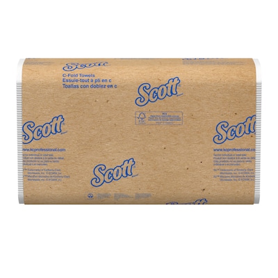 Scott Essential Recycled C-Fold Paper Towels, 1-ply, 200 Sheets/Pack (01510)