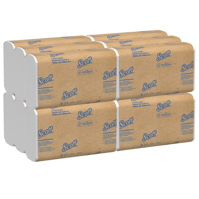 Scott Essential Recycled C-Fold Paper Towels, 1-ply, 200 Sheets/Pack, 12 Packs/Carton (01510)