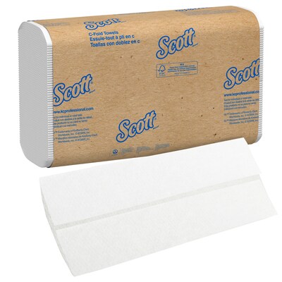 Scott Essential Recycled C-Fold Paper Towels, 1-ply, 200 Sheets/Pack (01510)