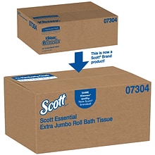 Scott Essential 2-Ply Jumbo Toilet Paper, White, 12 Rolls/Carton (07304)